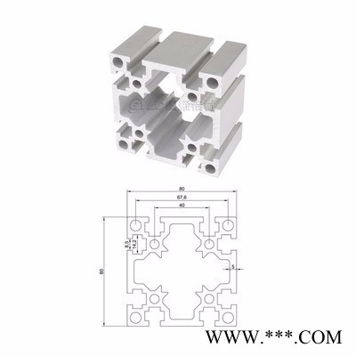 國耀鋁材OB-8080-5加厚型歐標(biāo)工業(yè)鋁型材5.0厚度重型機(jī)架鋁型材貨源充足不斷貨